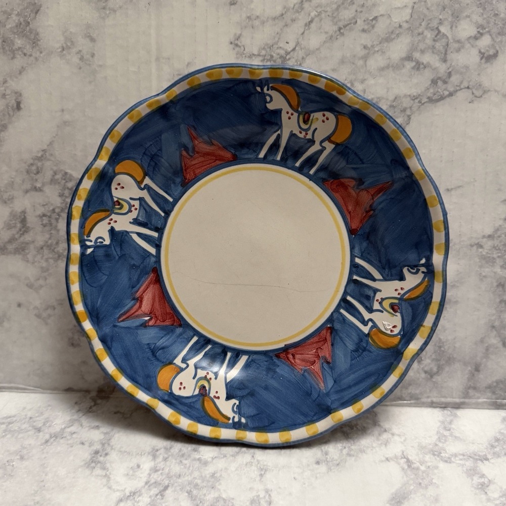 Vietri SOLIMENE Campagna Cavallo Horse Charger/Service Salad 8.25" Plate